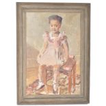 ERNEST PERRY (1908-1976) PORTRAIT CANVAS STUDY OF A YOUNG BLACK GIRL