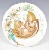 RARE 1870 COPELAND AESOPS FABLE PLATE YA BEAR & YA BEES