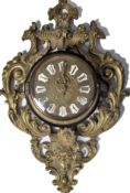 19TH CENTURY GILT METAL FRENCH ORMULU WALL CLOCK W