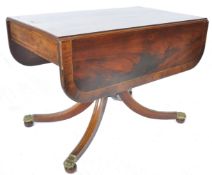 FINE 19TH CENTURY ROSEWOOD AND SATINWOOD SOFA TABLE DESK