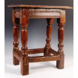 17TH CENTURY COUNTRY HOUSE OAK PEG JOINTED STOOL