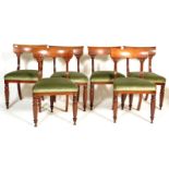 6 19TH CENTURY REGENCY MAHOGANY BAR BACK DINING CHAIRS