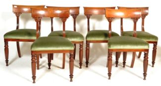 6 19TH CENTURY REGENCY MAHOGANY BAR BACK DINING CHAIRS