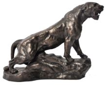 AFTER THOMAS FRANCOIS CARTIER COLD PAINTED BRONZE RESIN CAST PUMA