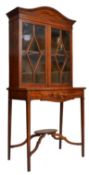 19TH CENTURY SATINWOOD BOOKCASE ON STAND