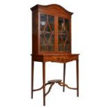 19TH CENTURY SATINWOOD BOOKCASE ON STAND