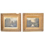 ENGLISH SCHOOL PAIR OF 19TH CENTURY OIL ON CANVAS LANDSCAPES