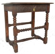 17TH CENTURY ENGLISH OAK LOWBOY WRITING TABLE / DESK