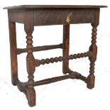 17TH CENTURY ENGLISH OAK LOWBOY WRITING TABLE / DESK