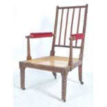 WILLIAM AND MARY REVIVAL CANED FAUTEUIL ARMCHAIR
