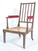 WILLIAM AND MARY REVIVAL CANED FAUTEUIL ARMCHAIR