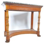 19TH CENTURY SATINWOOD SIDE TABLE WITH GREY MARBLE TOP