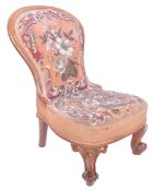 HIGH VICTORIAN 19TH CENTURY MAHOGANY SPOON BACK NURSING CHAIR