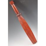 EARLY 20TH CENTURY RED LACQUERED TONGAN TYPE WAR CLUB