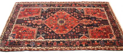 20TH CENTURY AFGHAN BOKARA RUG WITH RED AND BLUE GROUND