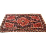 20TH CENTURY AFGHAN BOKARA RUG WITH RED AND BLUE GROUND