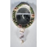 19TH CENTURY MEISSEN PORCELAIN ENCRUSTED BARBOLA MIRROR