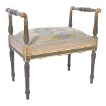 19TH CENTURY GILDED WALNUT PAINTED WINDOW SEAT STOOL