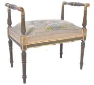 19TH CENTURY GILDED WALNUT PAINTED WINDOW SEAT STOOL