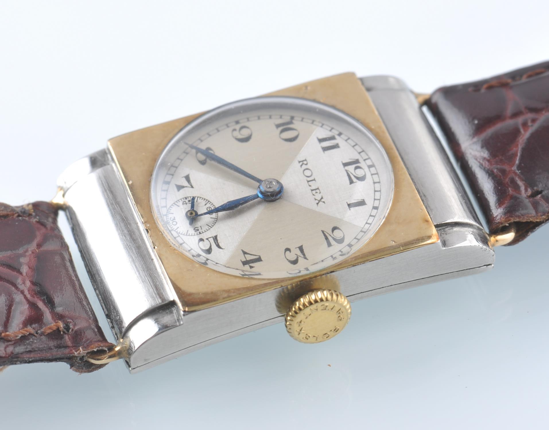 RARE ROLEX 1930'S BI COLOUR GOLD AND STEEL WRIST WATCH - Image 5 of 8