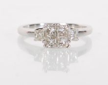 18CT WHITE GOLD AND DIAMOND PAVE SET RING APPROX .55PNTS