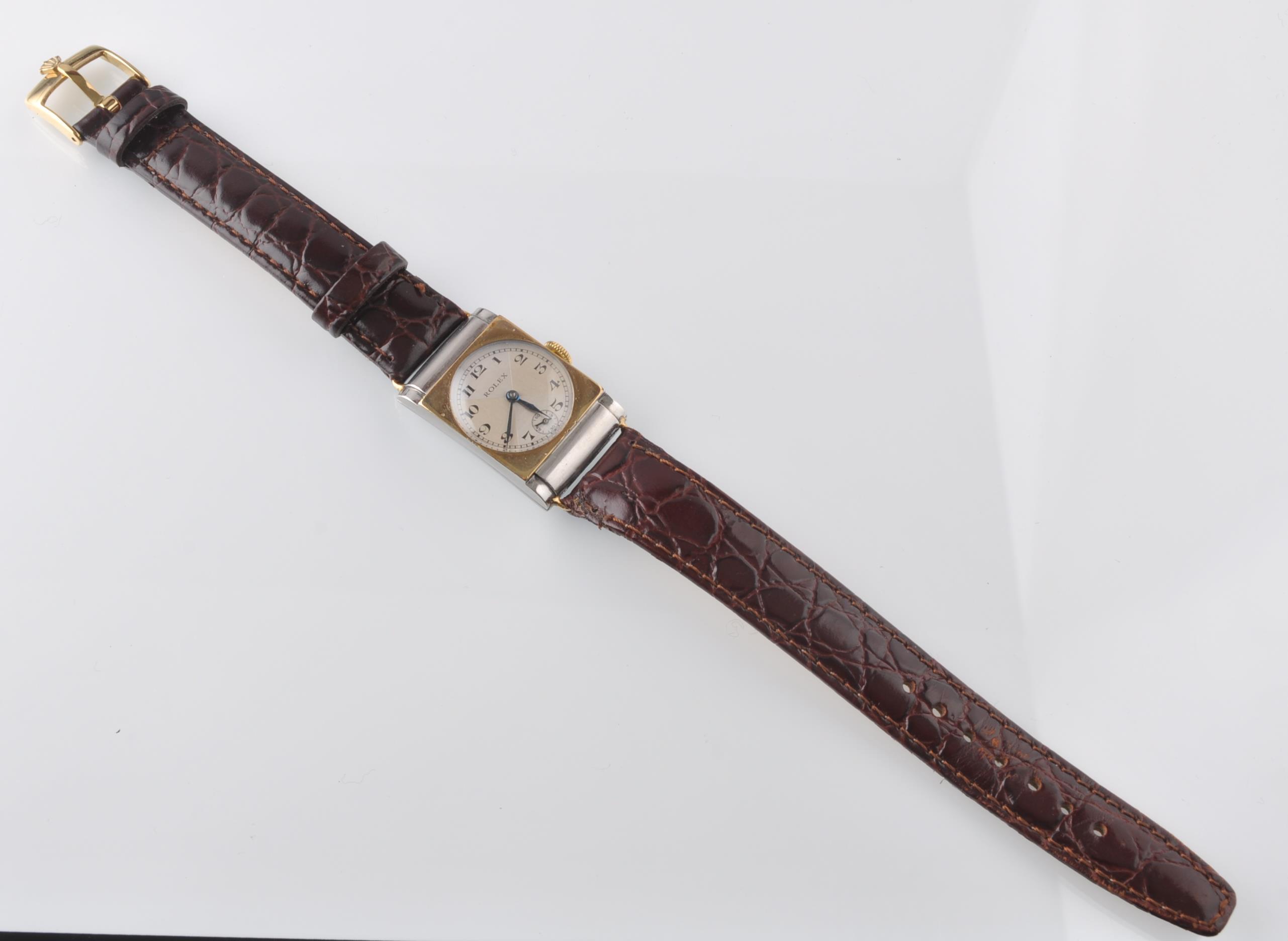 RARE ROLEX 1930'S BI COLOUR GOLD AND STEEL WRIST WATCH - Image 2 of 8