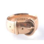 EDWARDIAN 1909 18CT GOLD CHESTER HALLMARKED BUCKLE RING