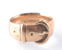 EDWARDIAN 1909 18CT GOLD CHESTER HALLMARKED BUCKLE RING