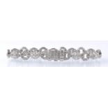 A FRENCH ART DECO PLATINUM AND DIAMOND BRACELET