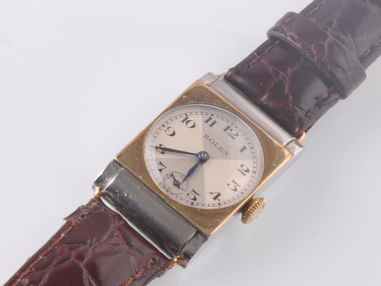 RARE ROLEX 1930'S BI COLOUR GOLD AND STEEL WRIST WATCH - Image 3 of 8