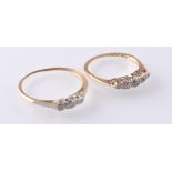 TWO EARLY 20TH CENTURY 18CT GOLD AND DIAMOND RINGS