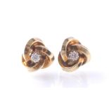 A PAIR OF 14CT GOLD & DIAMOND EARRINGS