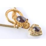 A VICTORIAN GOLD AND GARNET SNAKE NECKLACE