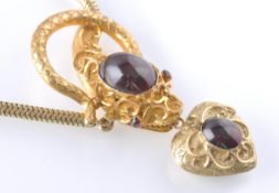 A VICTORIAN GOLD AND GARNET SNAKE NECKLACE