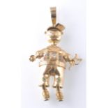 AN OVERSIZED HALLMARKED 9CT GOLD FIGURAL PENDANT OF A BOY