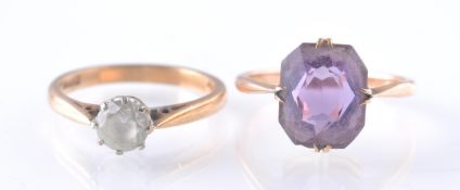TWO VINTAGE 9CT GOLD RINGS