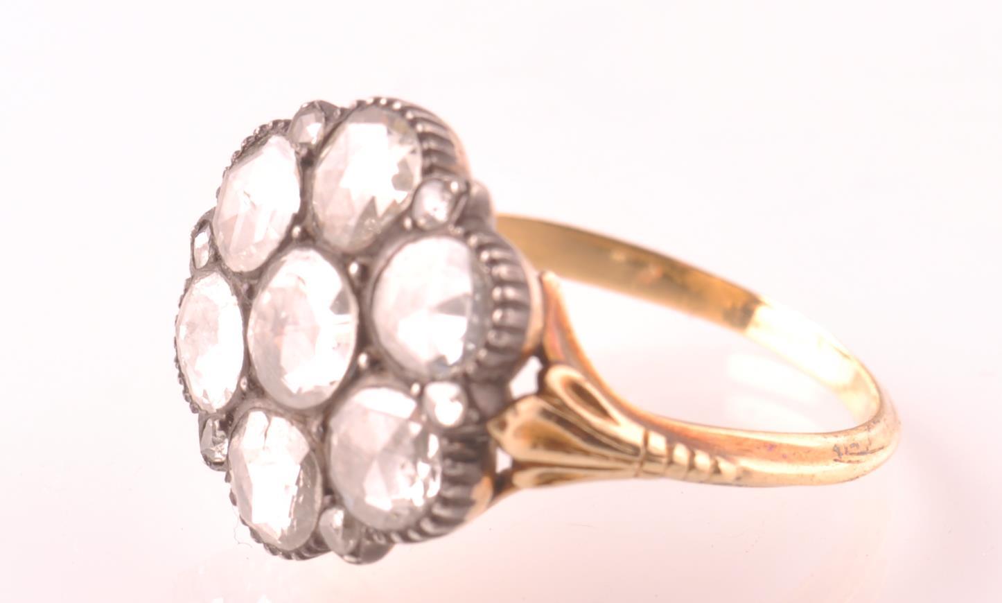 19TH CENTURY ROSE CUT DIAMOND CLUSTER RING - Image 3 of 3