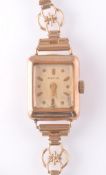 9CT GOLD 375 MARKED LADIES HEFIX COCKTAIL WATCH AND STRAP