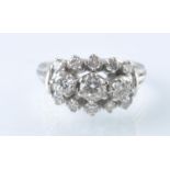 18CT GOLD 13 STONE DIAMOND RING APPROX 1CT TOTAL