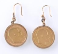 TWO EDWARDIAN GOLD HALF SOVEREIGNS