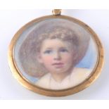 LONDON HALLMARKED 18CT GOLD IVORY LOCKET MINIATURE PORTRAIT