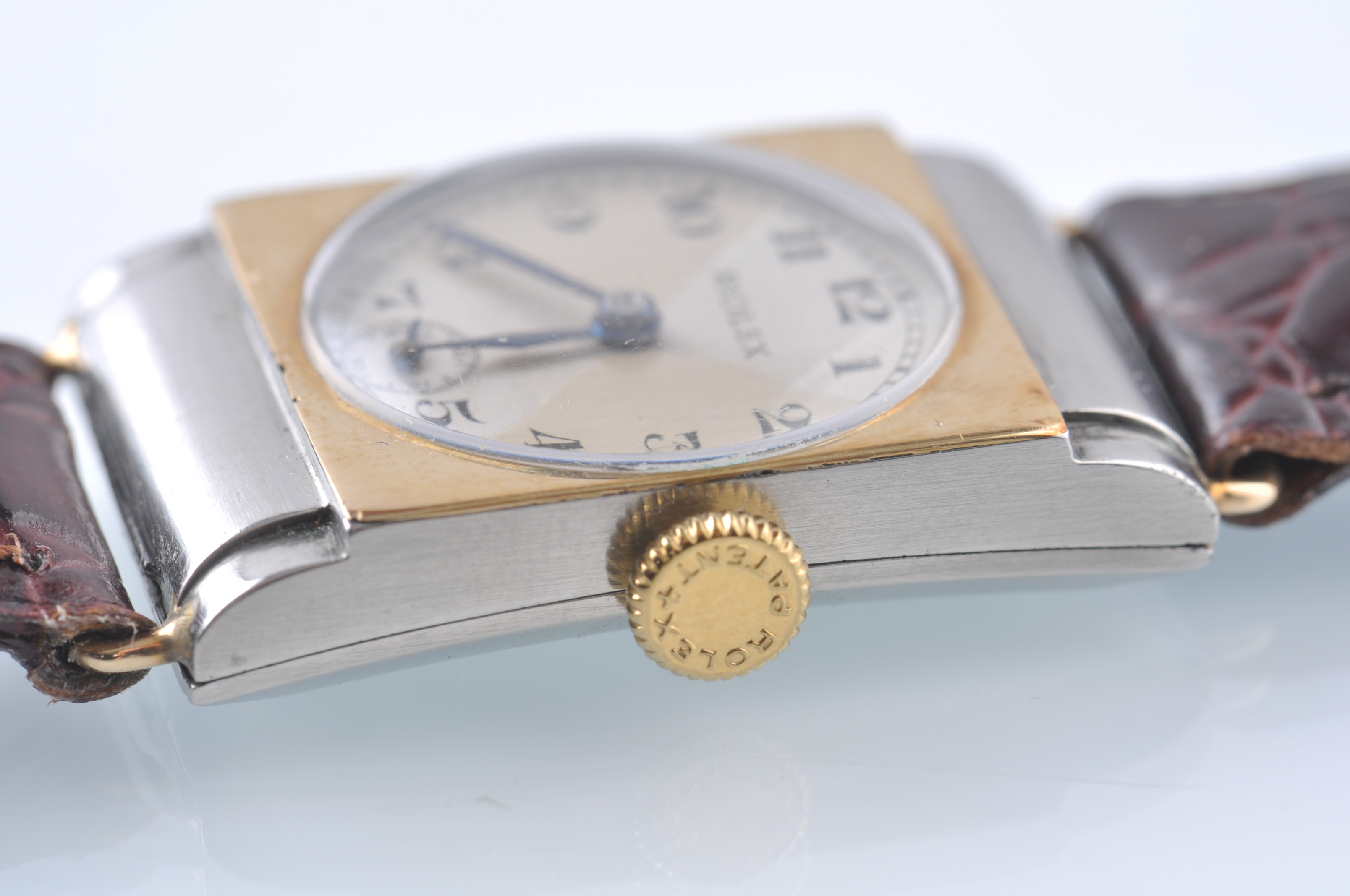 RARE ROLEX 1930'S BI COLOUR GOLD AND STEEL WRIST WATCH - Image 8 of 8