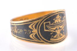 GEORGE III GOLD HALLMARKED 1813 MOURNING RING