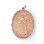 A HALLMARKED 9CT GOLD ST CHRISTOPHER PENDANT