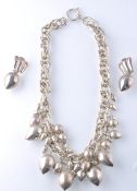 SILVER 925 LARGE LADIES NECKLACE AND EARRINGS SUITE