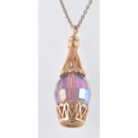HALLMARKED 9CT GOLD AND CRYSTAL DROP PENDANT AND CHAIN