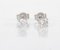 PAIR OF 18CT WHITE GOLD AND DIAMOND STUD EARRINGS