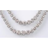 AN ART DECO PLATINUM AND DIAMOND SINGLE FESTOON NECKLACE