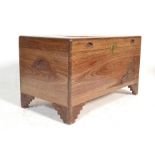 A mid century 1950's Chinese camphor wood blanket box chest. Of simple rectangular design having