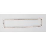 An English hallmarked 925 silver belcher link necklace chain having a lobster clasp. Weight 48.1g.